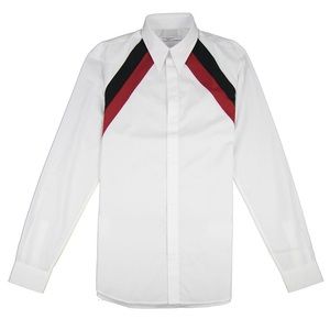 GIVENCHY Striped Shoulder Shirt White